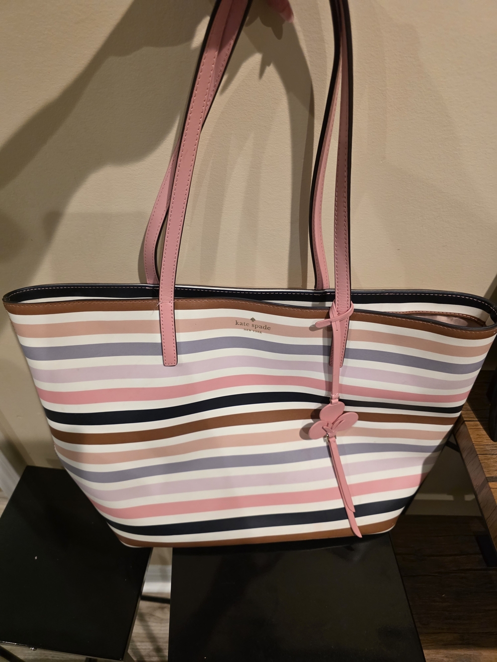 Kate Spade Pink Striped Tote Bag